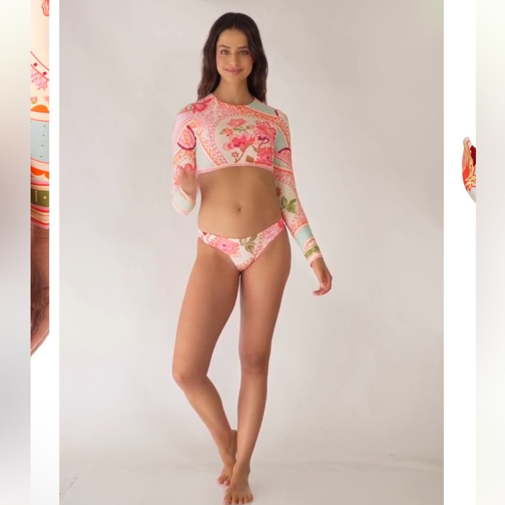 NWT MAAJI Floral Groove Flirt Low Rise Thin Side Bikini Bottom - Picture 4 of 6